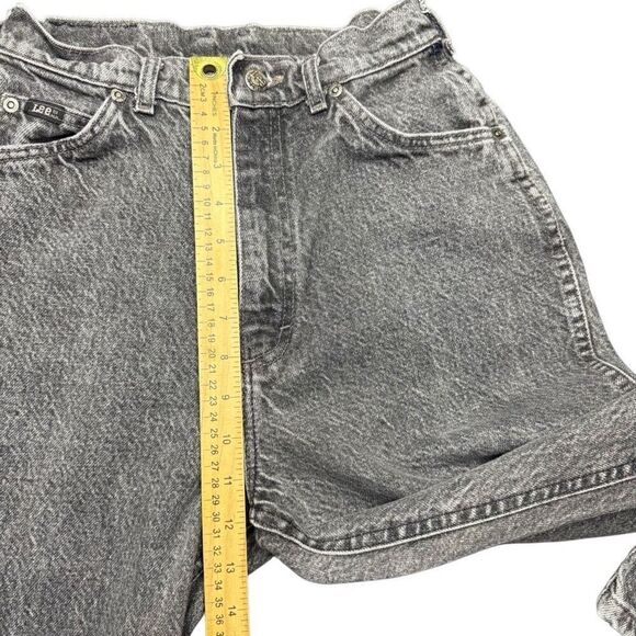Vintage Lee Acid Wash Black Jeans Womens 8 Med Tapered High Rise - Picture 9 of 9